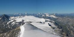 Les glaciers de la Vanoise, Polset et, au loin, l'Oisans